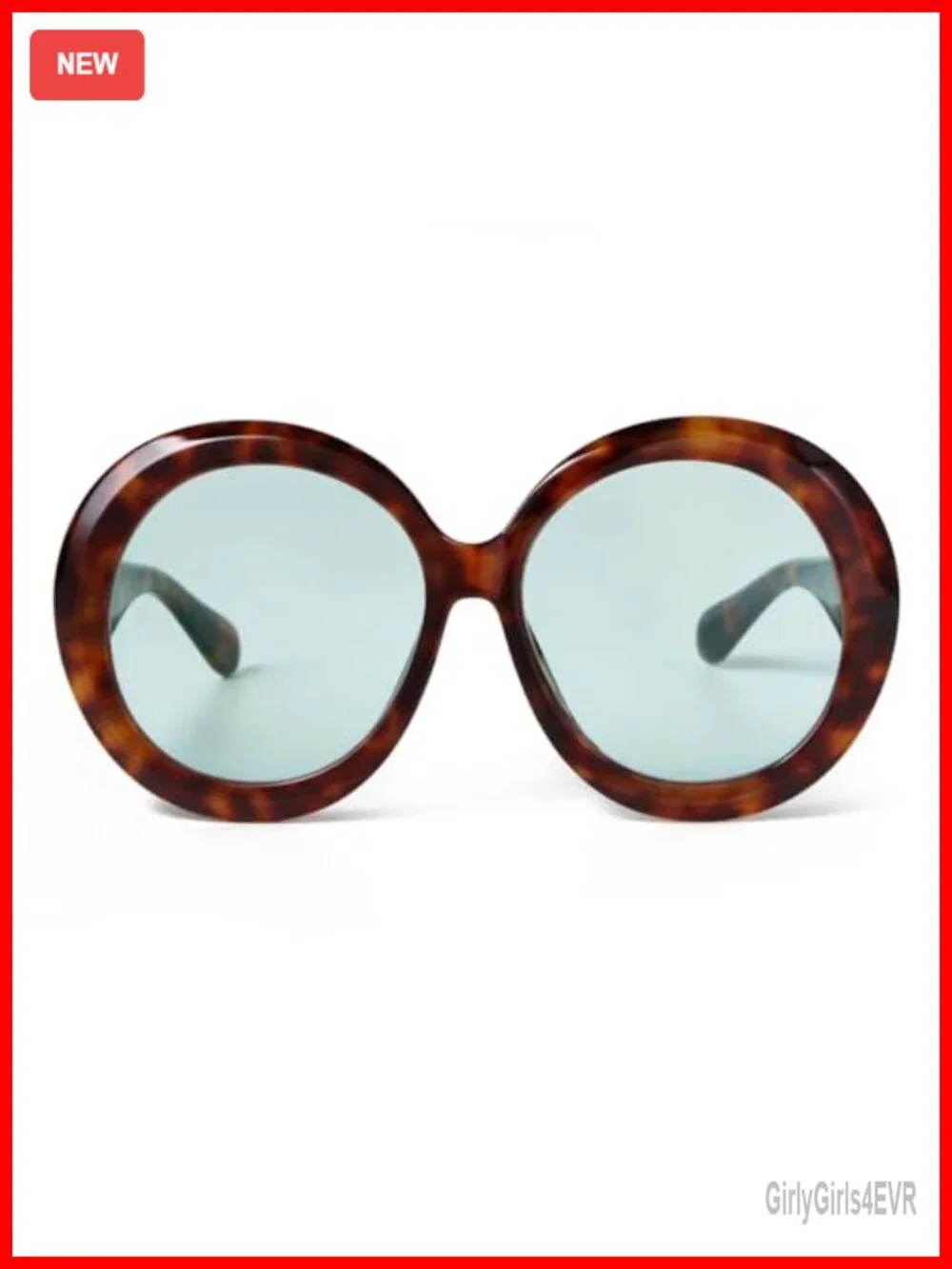 Oversized Round Sunglasses for Women, UV400 Protection, Plastic Frame